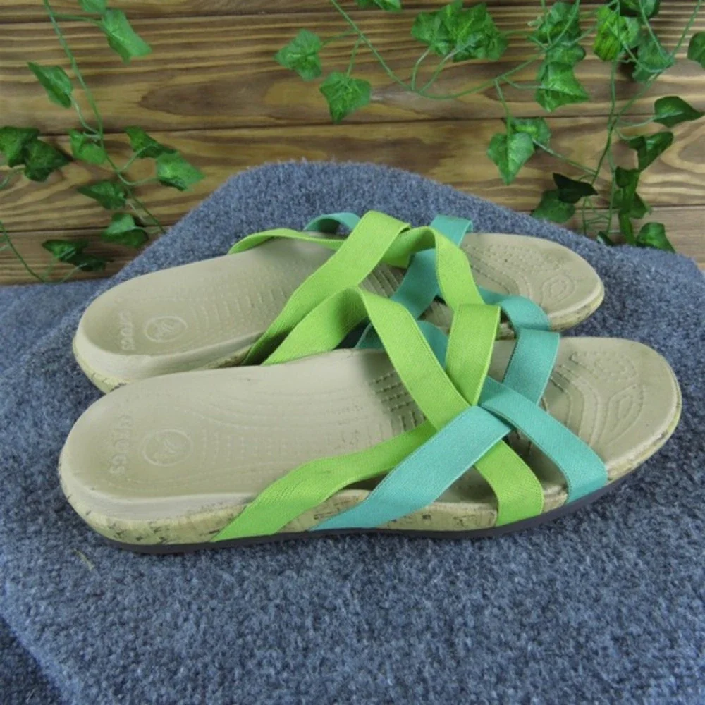 Crocs Women's Edie Stretch Slide Multicolor Synthetic 10 Medium Gently Used 2025